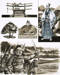 O ofício do samurai é o roubo e a violência (guache sobre papel) de Dan Escott