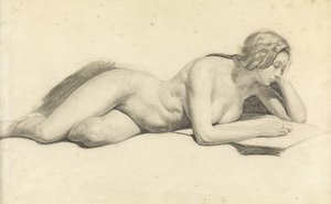 Estudo de uma leitura nua feminina (lápis sobre papel)