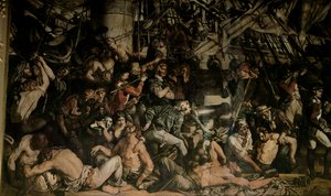 A Morte de Nelson, detalhe do convés inferior do Victory de Daniel Maclise