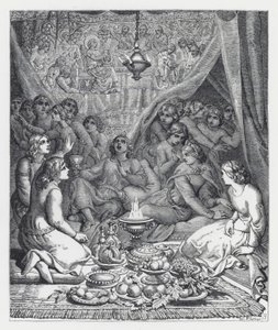 Ilustração para o poema de Tennyson, A Princesa (gravura) de Daniel (after) Maclise