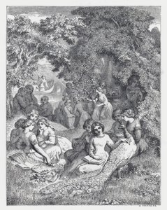 Ilustração para o poema de Tennyson, A Princesa (gravura) de Daniel (after) Maclise