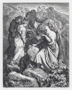Ilustração para o poema de Tennyson, A Princesa (gravura) de Daniel (after) Maclise