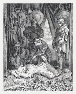 Ilustração para o poema de Tennyson, A Princesa (gravura) de Daniel (after) Maclise