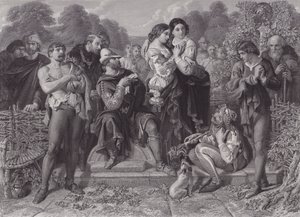 Orlando and the Wrestler, "As You Like It" (gravura) de Daniel (after) Maclise