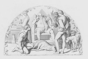 Shakespeare, A Justiça (gravura) de Daniel (after) Maclise