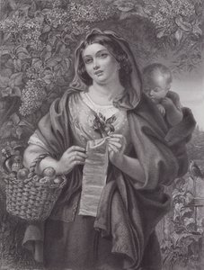 O Cantor da Balada (gravura) de Daniel (after) Maclise