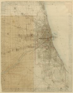 Plano de Chicago, Chicago, Illinois, Diagrama mostrando o crescimento da cidade, 1909.