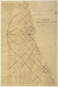 Placa 91 do Plano de Chicago, Chicago, Artérias Diagonais Propostas, 1909.