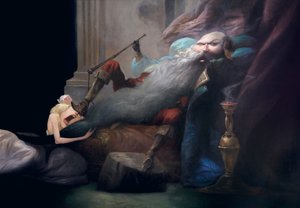 E ela pede-lhe para deixá-la viva, de Barba Azul por Charles Perrault (1628-1703) de Daniel Cacouault