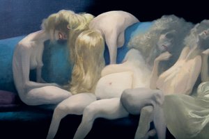 A jovem noiva e as esposas mortas, detalhe, de Bluebeard por Charles Perrault (1628-1703)