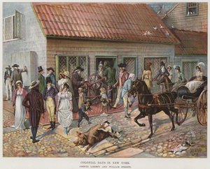 Colonial Days in New York (cor litho) de Daniel Carter  Beard