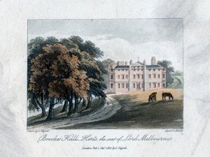 Brocket Hall, Herts, sede de Lord Melbourne, 1817.
