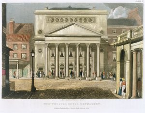 New Theatre Royal, Haymarket, em Londres, projetado por John Nash em 1821, 1826 de Daniel Havell
