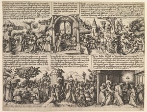 Cenas diferentes, dos Evangelhos e da Acta Apostolorum, ca. 1530 de Daniel Hopfer