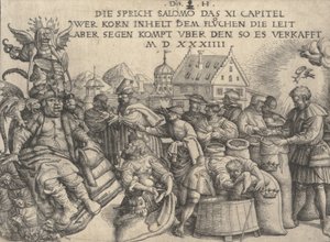 Ilustração para Provérbios 11: 26, 1534.