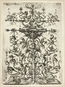 Ornamento com arabescos, 1526-30, impresso em 1684