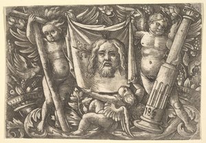 O Sudário Realizado por Dois Anjos, ca. 1515 de Daniel Hopfer
