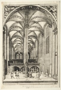 Vista no interior do St. Catherines chruch em Augsburg. de Daniel Hopfer