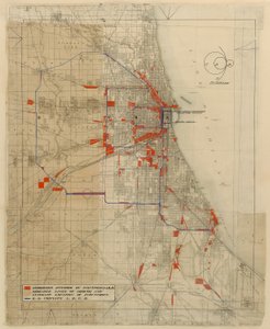 Diagrama do Plano de Chicago, Chicago, Illinois, Circuitos Ferroviários