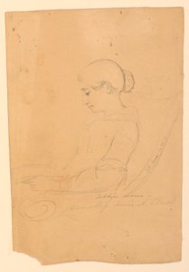 Desenho, Annie A Brush, sentada em, 22 de setembro de 1841 de Daniel Huntington