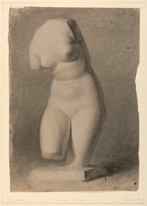 Desenho, Torso feminino de um gesso, 1840 de Daniel Huntington