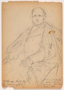 Desenho, James Lenox sentado, 19 de fevereiro de 1874 de Daniel Huntington