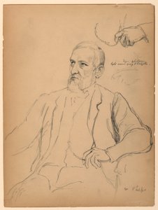 Desenho, John Jay Phelps sentado, S, 1863 de Daniel Huntington