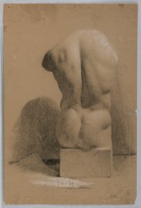 Desenho, Torso masculino a partir de um gesso, 1840 de Daniel Huntington