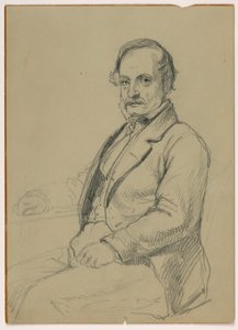 Desenho, Homem sentado, ca. 1860 de Daniel Huntington