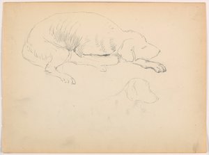 Desenho, Milo (um ponteiro), dois estudos, ca. 1862 de Daniel Huntington