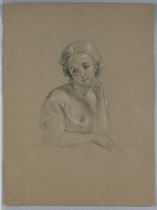 Desenho, possível estudo para "Marth", 1860 de Daniel Huntington