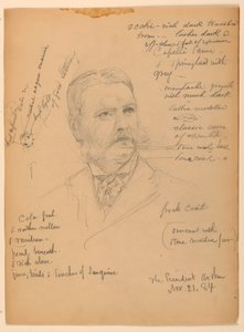 Desenho, Presidente Chester Alan Ar, 21 de novembro de 1884 de Daniel Huntington