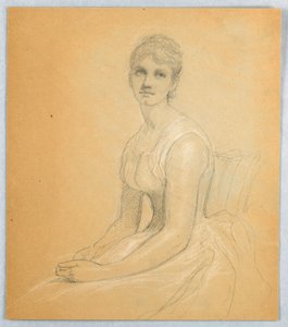 Desenho, Esboço para um retrato de mulher, 1881 de Daniel Huntington