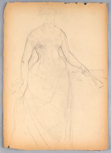 Desenho, Esboço para um retrato de Bella Worsham, 1878 de Daniel Huntington