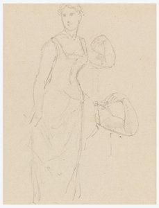 Desenho, Esboço para um retrato de Bella Worsham, 1878 de Daniel Huntington