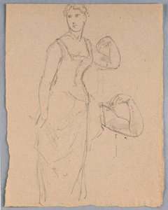Desenho, Esboço para um retrato de Bella Worsham, 1878 de Daniel Huntington