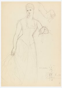 Desenho, Esboço para um retrato de Bella Worsham, 1878 de Daniel Huntington