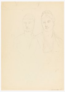 Desenho, Esboço para um retrato de Bella Worsham, 1878 de Daniel Huntington