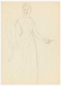 Desenho, Esboço para um retrato de Bella Worsham, 1878 de Daniel Huntington