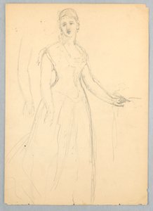 Desenho, Esboço para um retrato de Bella Worsham, 1878 de Daniel Huntington