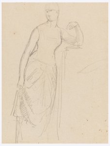 Desenho, Esboço para um retrato da Sra. Bella Worsham, 1878 de Daniel Huntington