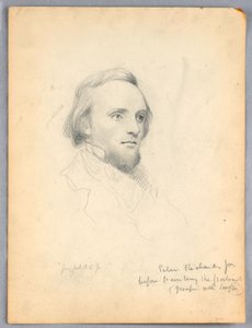 Desenho, Esboço da cabeça de Peter Richards para o seu retrato, 1849 de Daniel Huntington