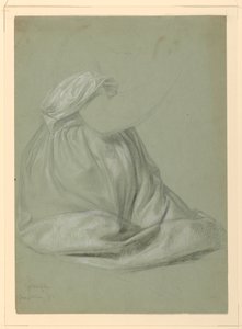 Desenho, Estudo para "A Madalena", D, 19 de novembro de 1852 de Daniel Huntington