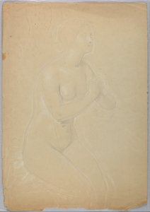 Desenho, Estudo para "A Madalena", F, 1852 de Daniel Huntington