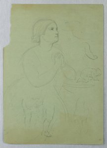Desenho, Estudo para "Comunhão de t, 1845 de Daniel Huntington