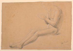 Desenho, Estudo para a "Comunhão dos Doentes", 1844-45 de Daniel Huntington