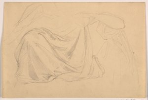 Desenho, Estudo para "Justiça e Paz:, Drapeado, 1878-86 de Daniel Huntington