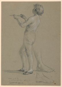 Desenho, Estudo para "Receção a Martha Washington", 1860 de Daniel Huntington