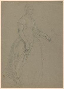 Desenho, Estudo para "Receção a Martha Washington", 1860 de Daniel Huntington