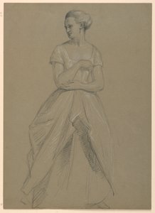 Desenho, Estudo para "Receção a Martha Washington", 1860 de Daniel Huntington